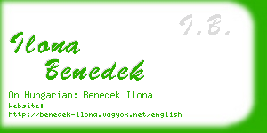 ilona benedek business card